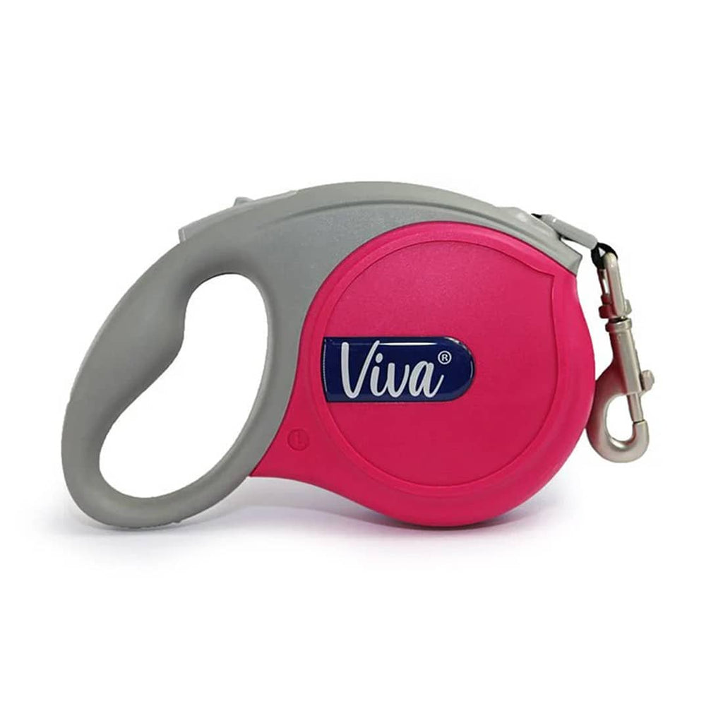 Ancol Viva Pink Retractable 5m Dog Lead Small