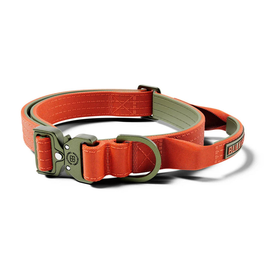 BullyBillows 2.5cm Lighter Combat® Collar | With Handle & Secure Clip - Burnt Orange X Khaki