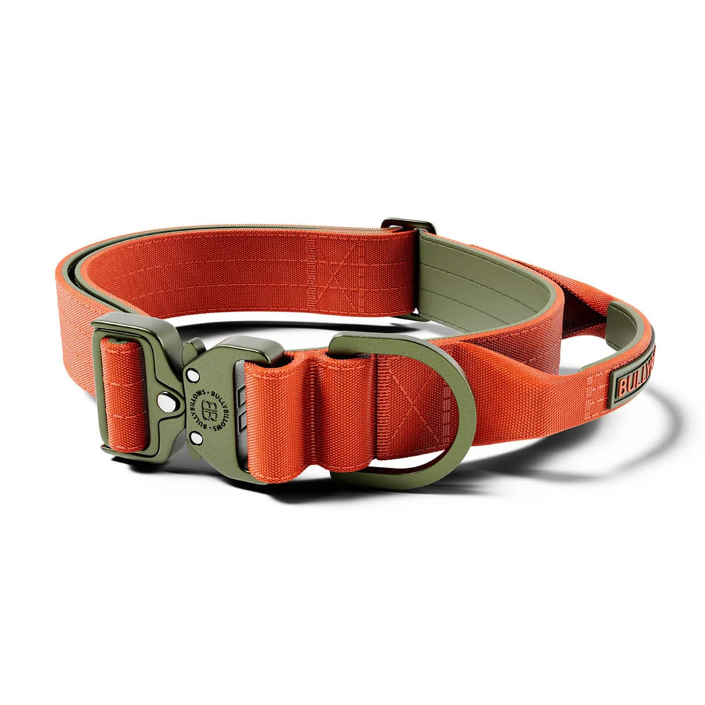 BullyBillows 4cm LIGHTER Combat® Collar | With Handle & Secure Clip - Burnt Orange X Khaki