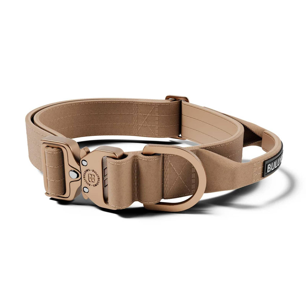 BullyBillows 4cm Lighter Combat® Collar | With Handle & Secure Clip - Tan Large