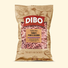 Load image into Gallery viewer, DIBO Turkey, Pork &amp; Salmon Freeflow Meat 1kg