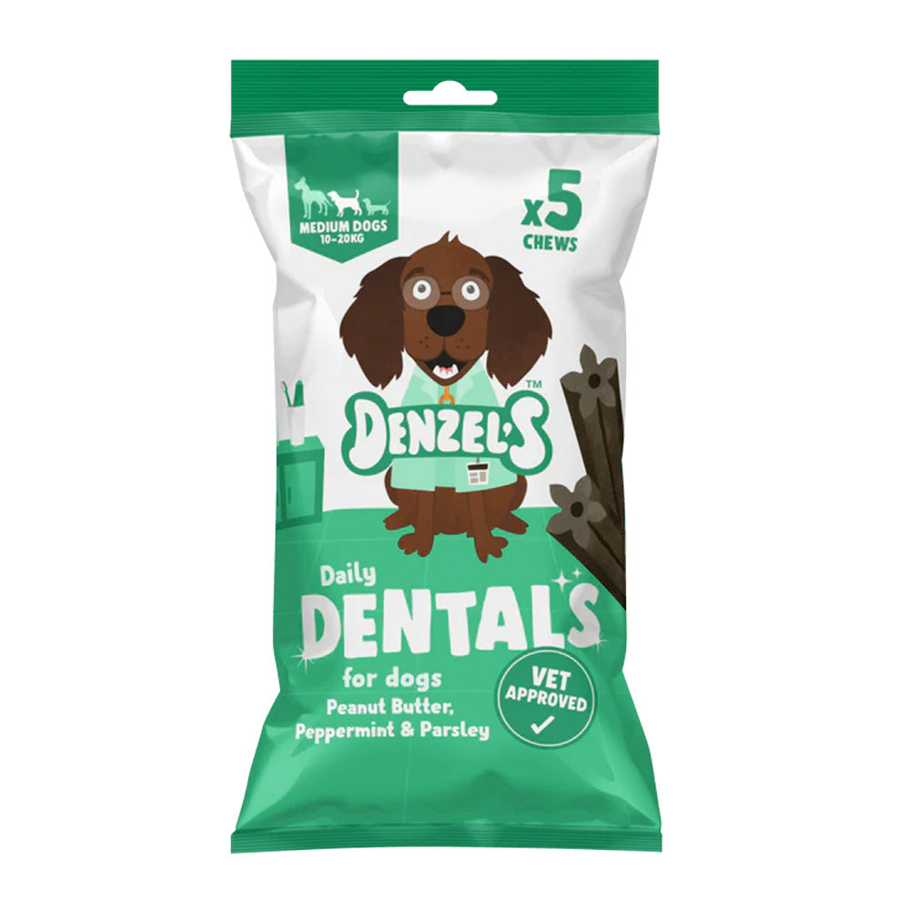 Denzel's Daily Dentals For Medium Dogs Peanut Butter, Peppermint & Parsley