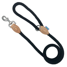 Load image into Gallery viewer, Hem &amp; Boo Dog &amp; Co Soft Touch Rope Trigger Leads – Thin Black