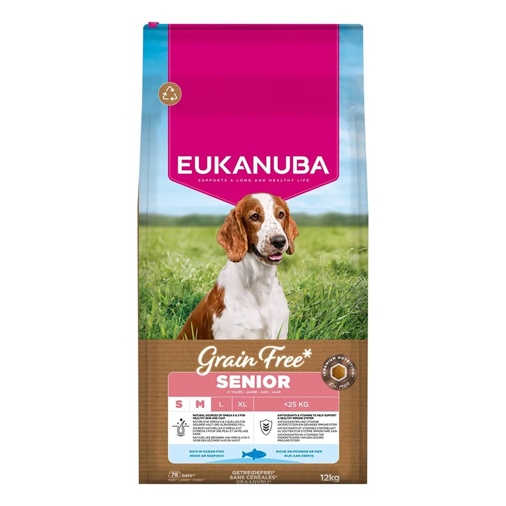 Eukanuba Grain Free Small & Medium Senior Ocean Fish Dog Food 12kg