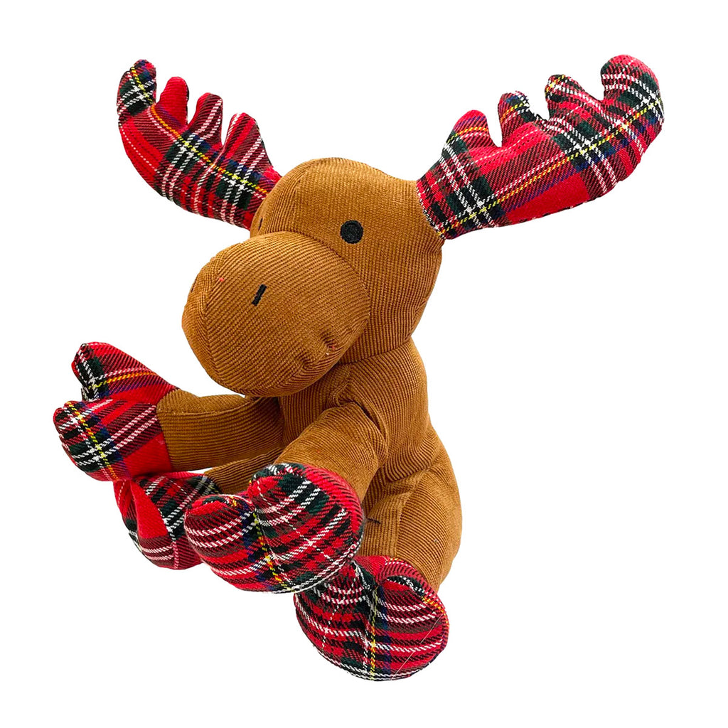 Happy Pet Tartan Christmas Moose Dog Toy