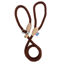 Load image into Gallery viewer, Hem and Boo Brown Slim Soft Touch Rope Slip Lead 150cm