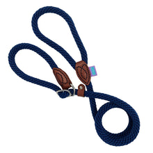 Load image into Gallery viewer, Hem and Boo Navy Slim Soft Touch Rope Slip Lead 150cm