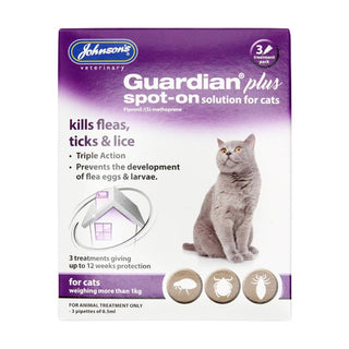 Johnsons D068 Guardian Plus Spot On for Cats over 1kg 3 Treatments