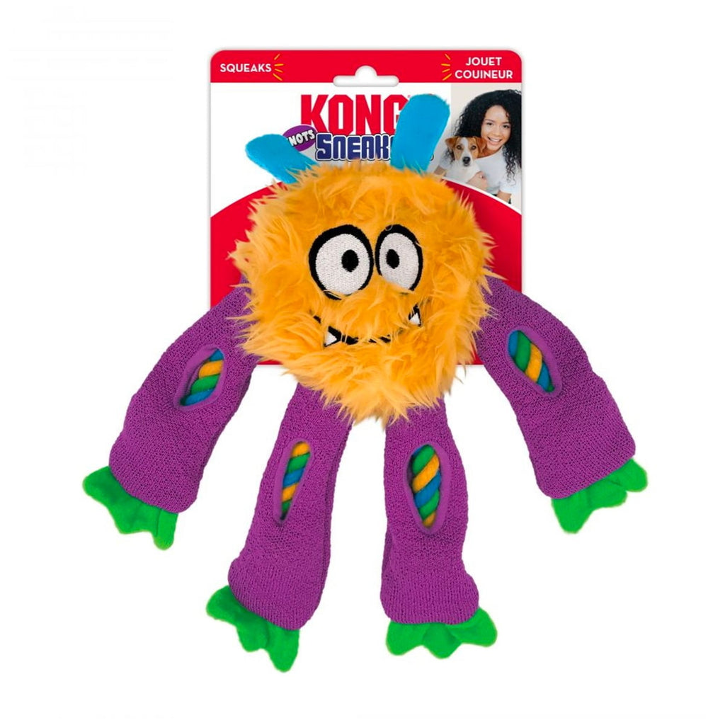 KONG Sneakerz Knots Plush Squeaker Rope Dog Toy - Assorted Colours