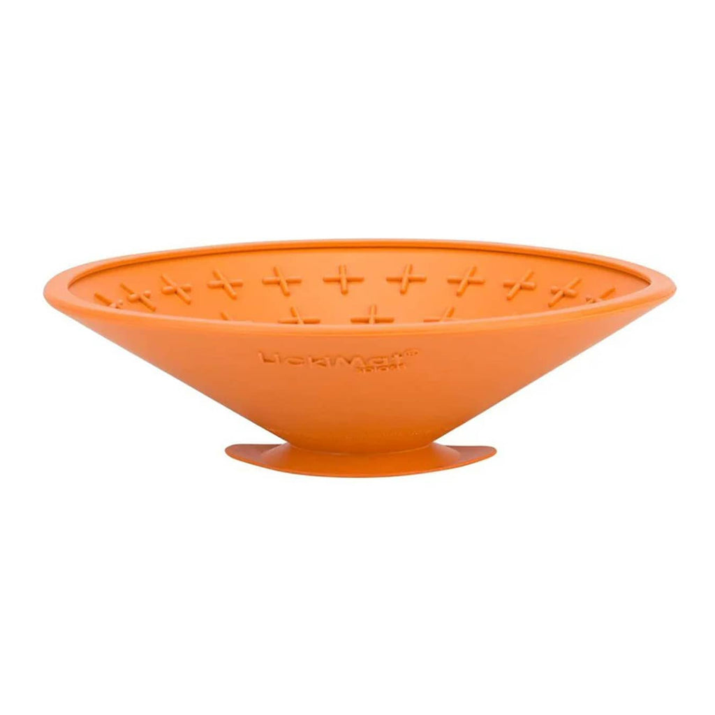 LickiMat 19cm Orange Splash Slow Dog Feeder Bowl
