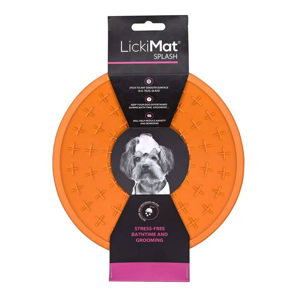 LickiMat 19cm Orange Splash Slow Dog Feeder Bowl