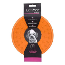 Load image into Gallery viewer, LickiMat 19cm Orange Splash Slow Dog Feeder Bowl