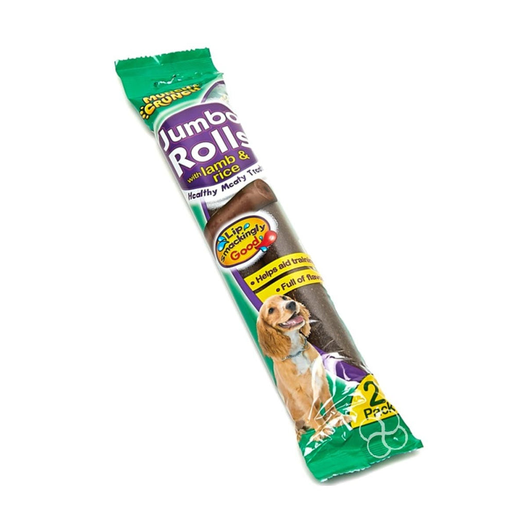 Munch & Crunch Jumbo Rolls Dog Treats Lamb & Rice 2 Pack