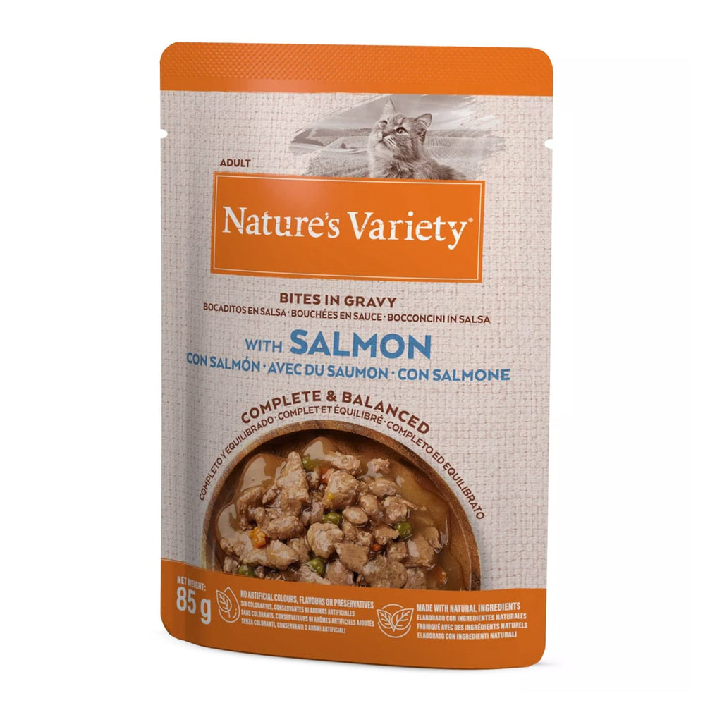 Nature's Variety Salmon Bites in Gravy Cat Pate 85g