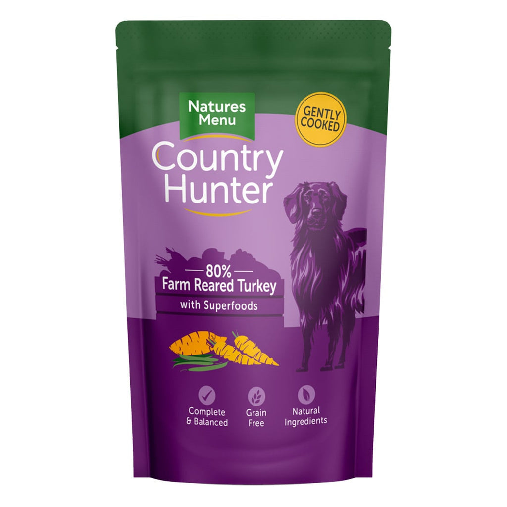 Natures Menu Country Hunter Farm Reared Turkey Pouches 150g
