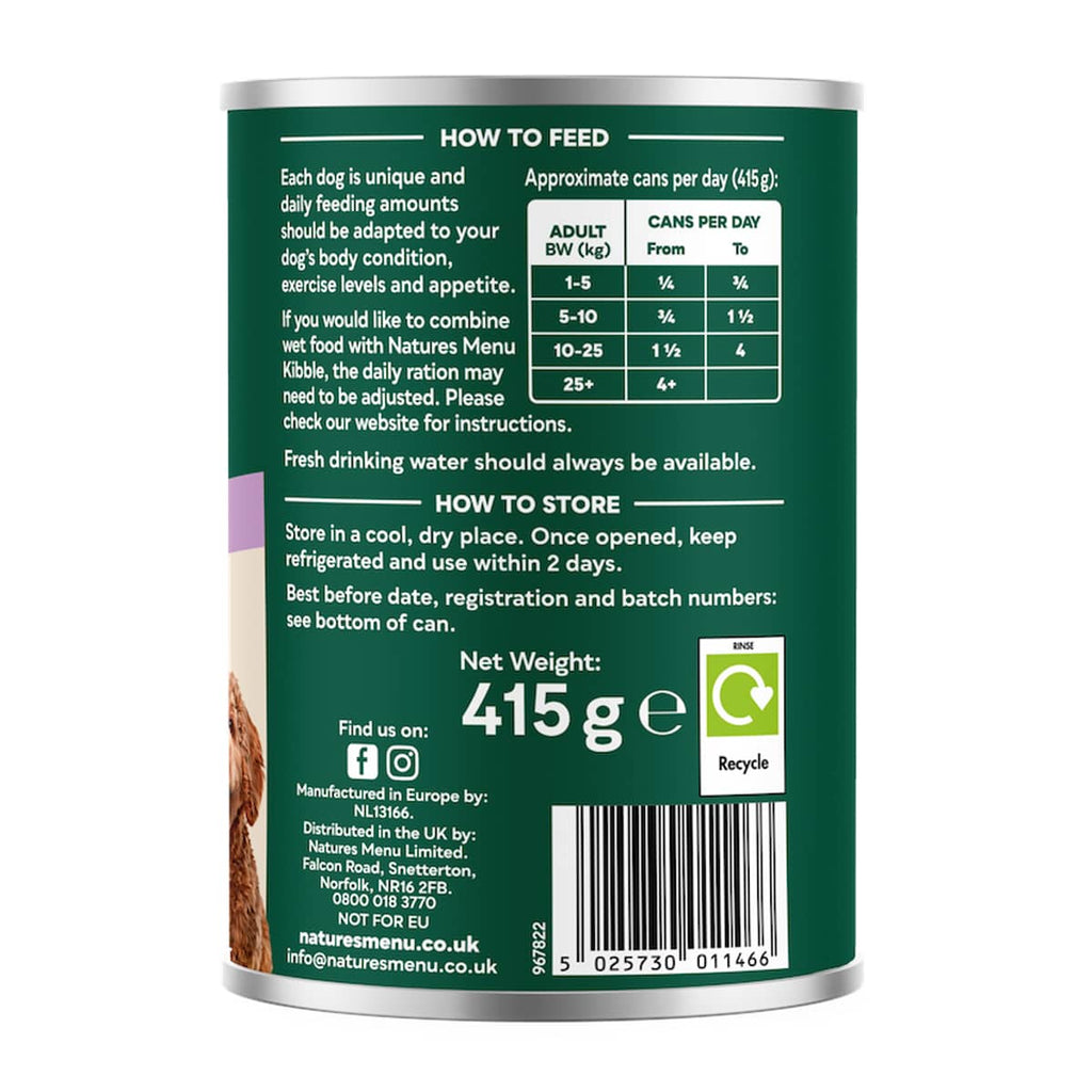 Natures Menu Turkey and Vegetable Hearty Stew Can 415g