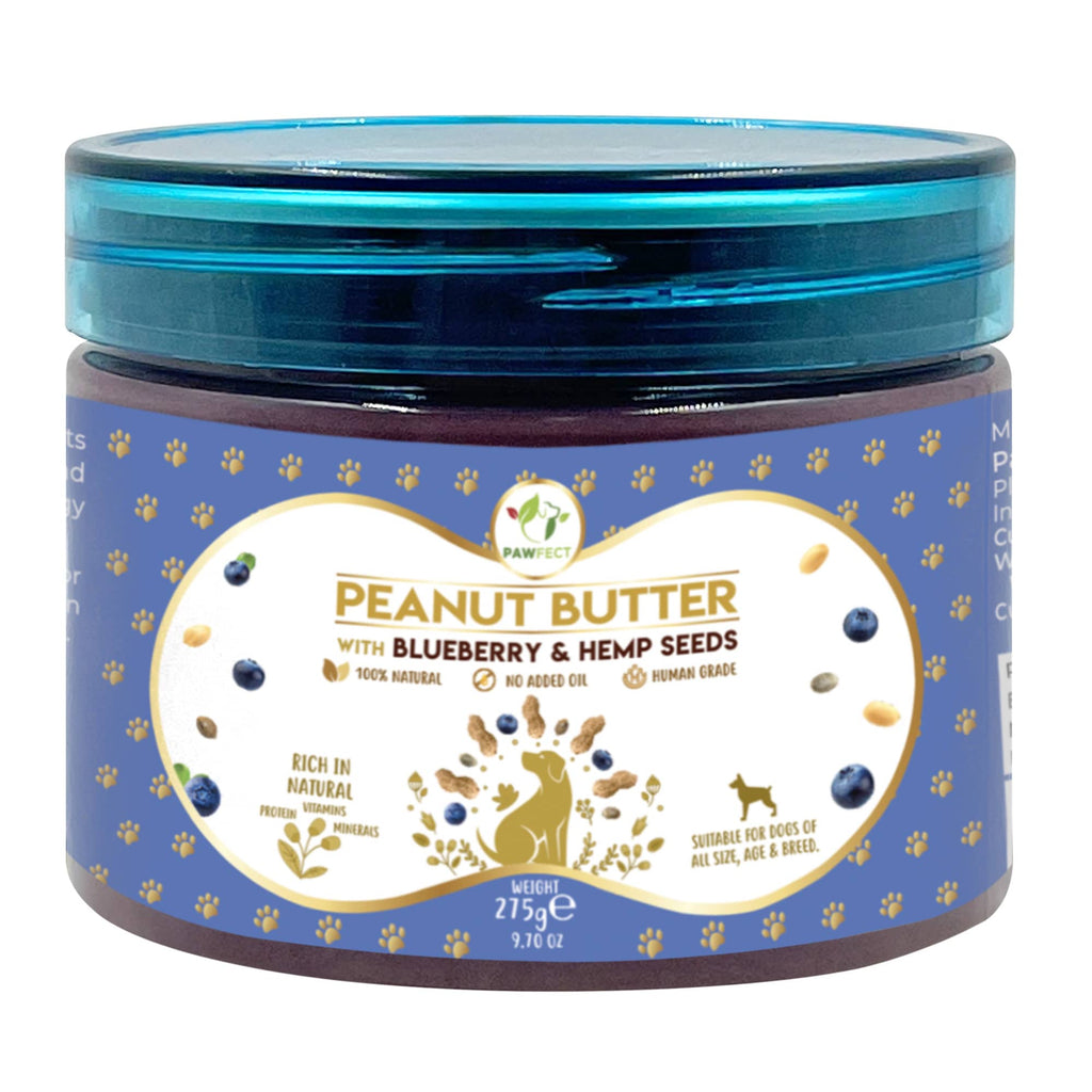 Pawfect Pet Dog Peanut Butter with Blueberry and Hemp Seeds 275g