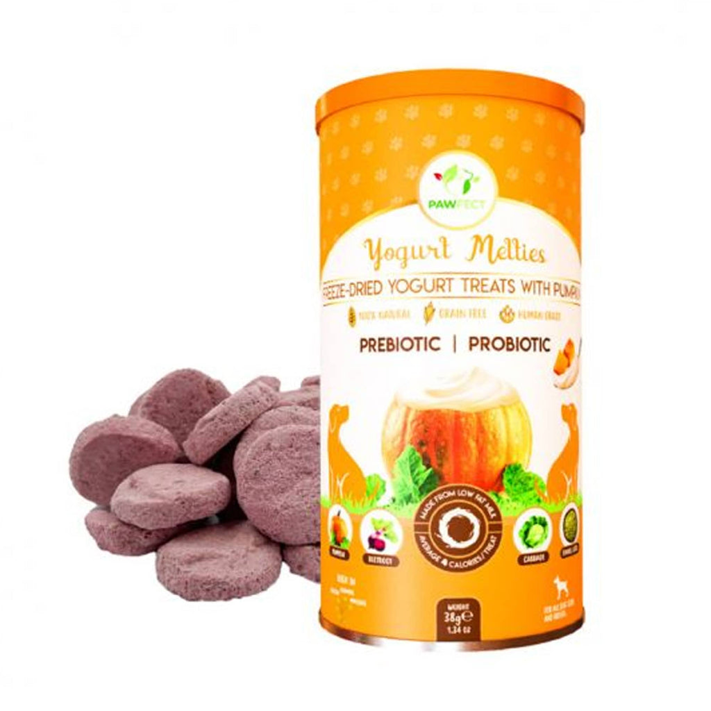 Pawfect Yogurt Melties Pre and Probiotic Dog Treats with Pumpkin, Beetroot, Cabbage & Fennel Seeds 38g