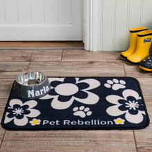 Load image into Gallery viewer, Pet Rebellion Dinner Mate Flower Black Absorbent Food Mat 40 x 60cm