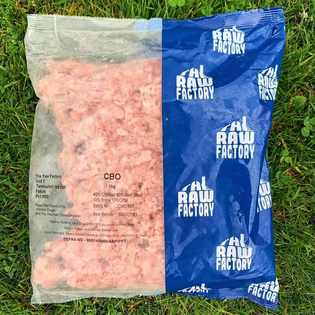 Raw Factory Chicken Beef Offal (CBO) 80/10/10 Complete Mince 1kg