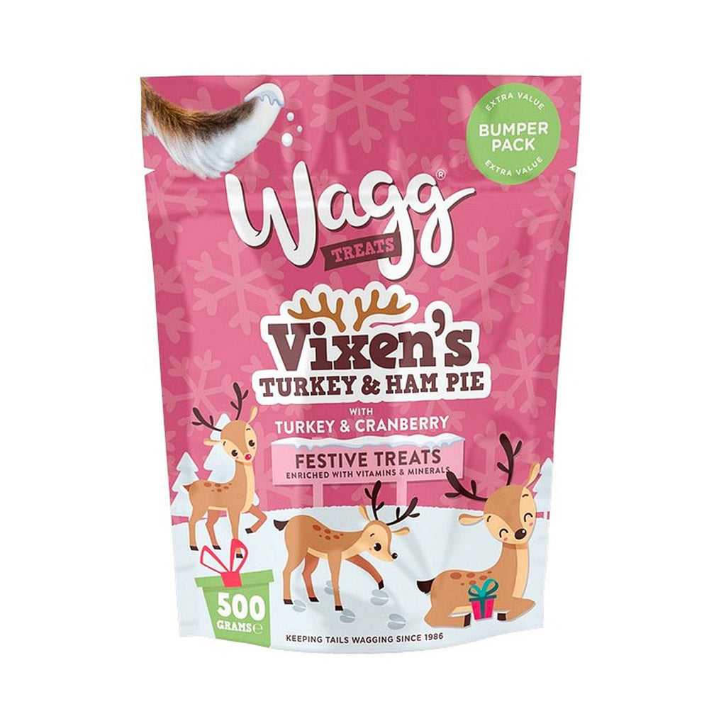 Wagg Vixen's Turkey & Ham Pie Festive Dog Treats 500g Bumper Pack