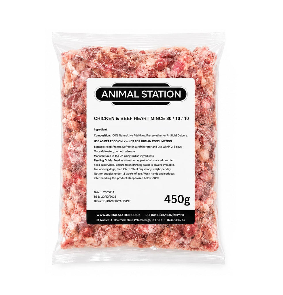 Animal Station Chicken and Beef Heart 80/10/10 450g