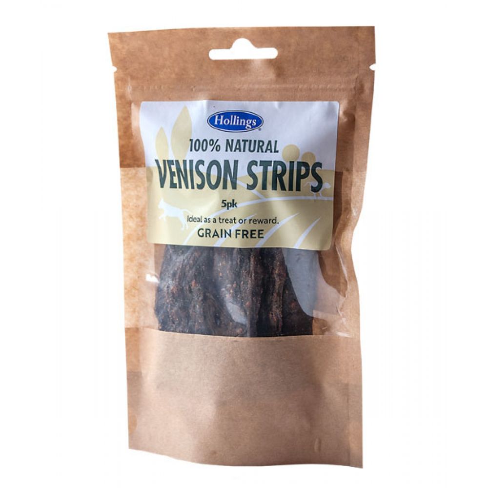 Hollings 100% Natural Venison Strips 5pk