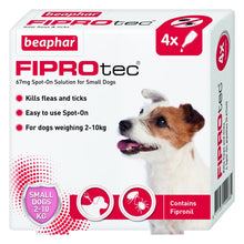 Load image into Gallery viewer, Beaphar FIPROtec Spot On Small Dog 4 pipette 2-10kg