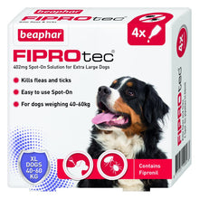 Load image into Gallery viewer, Beaphar FIPROtec Spot On Extra Large Dog 4 pipette 40-60kg