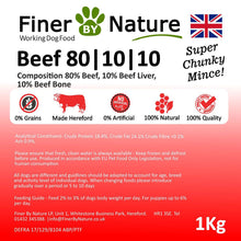 Load image into Gallery viewer, Finer by Nature Beef 80/10/10 1kg