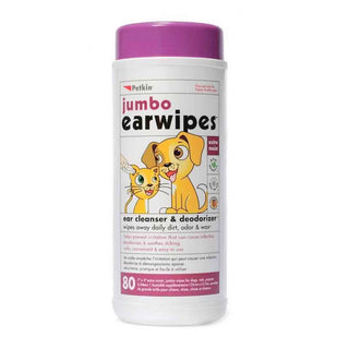 Petkin Jumbo Ear Wipes Pack of 80