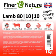 Load image into Gallery viewer, Finer By Nature Lamb 80/10/10 1kg